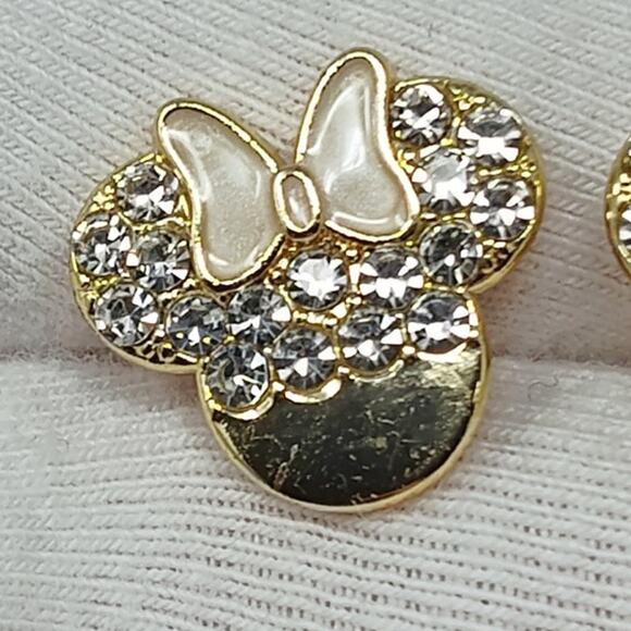 Disney x BaubleBar Minnie Mouse Gold Tone Stud Earrings - Picture 6 of 10